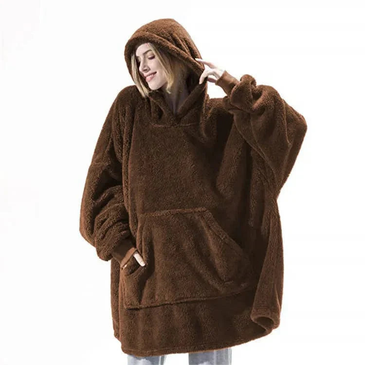 MW | Kapuzen-Fleecepullover im Oversized-Stil