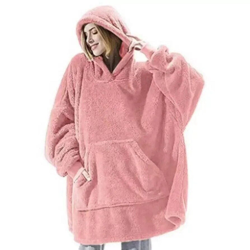 MW | Kapuzen-Fleecepullover im Oversized-Stil