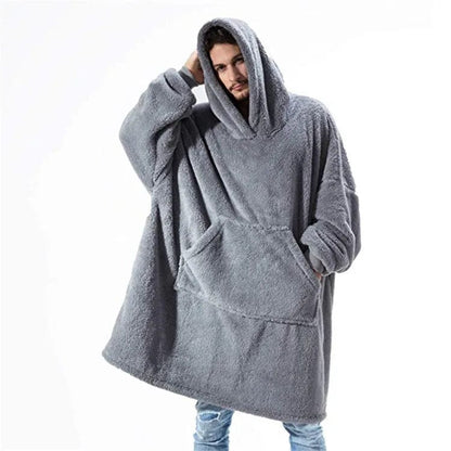 MW | Kapuzen-Fleecepullover im Oversized-Stil