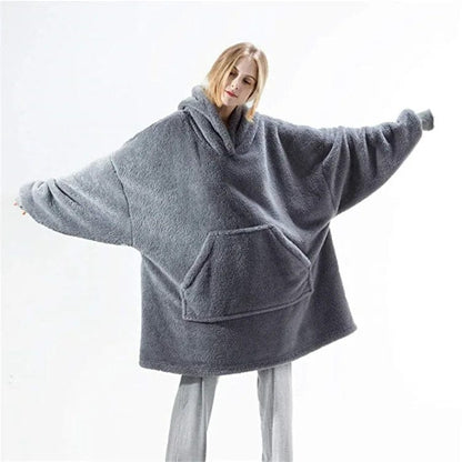 MW | Kapuzen-Fleecepullover im Oversized-Stil