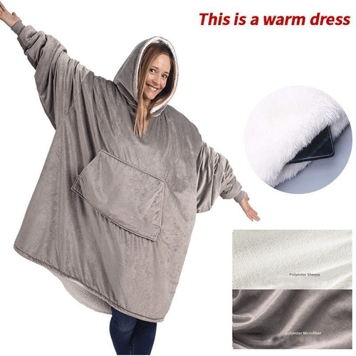 MW | Kapuzen-Fleecepullover im Oversized-Stil