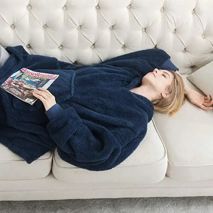 MW | Kapuzen-Fleecepullover im Oversized-Stil