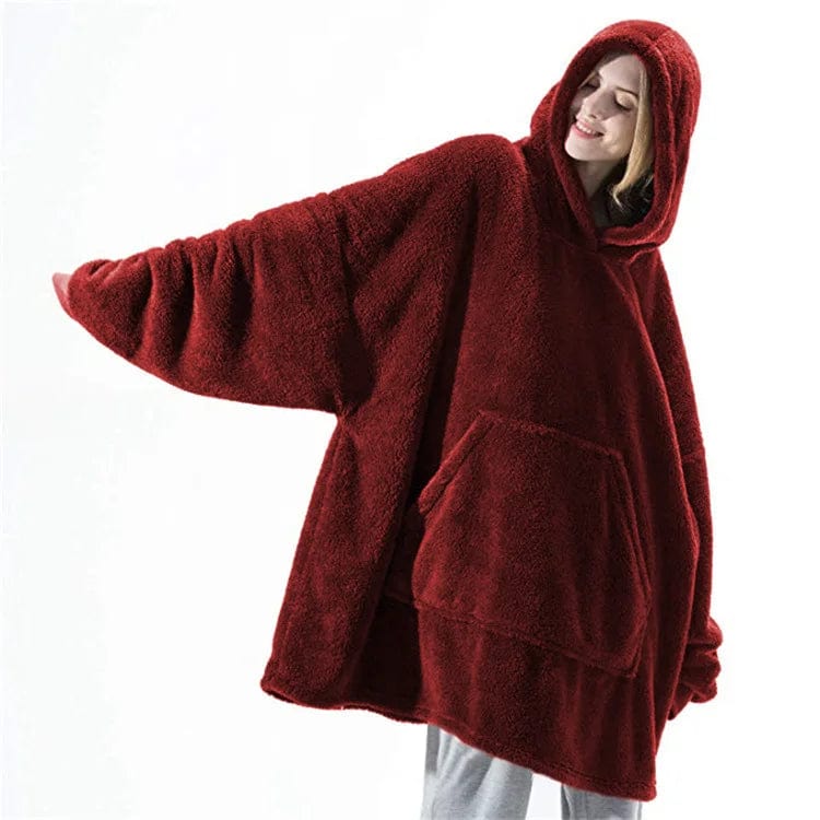 MW | Kapuzen-Fleecepullover im Oversized-Stil