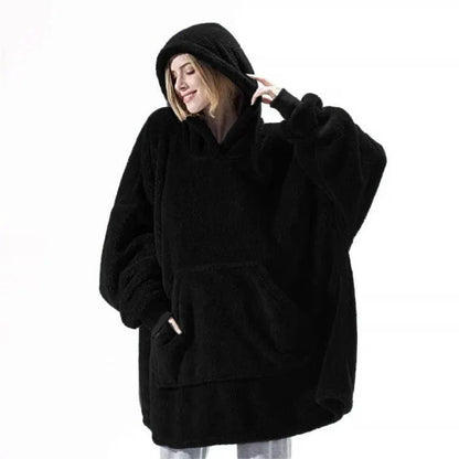 MW | Kapuzen-Fleecepullover im Oversized-Stil