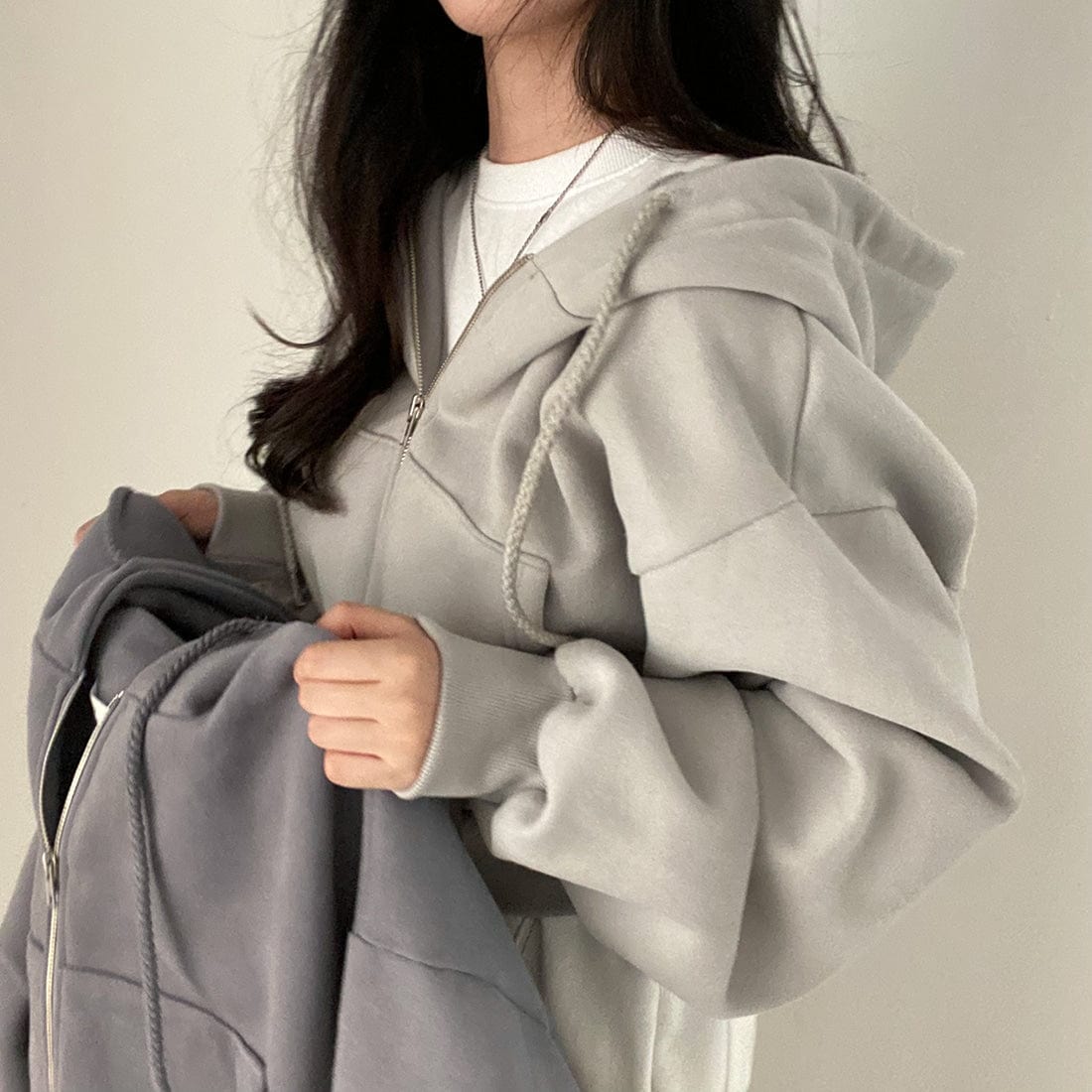 MW | Lässiger Pullover mit langen Ärmeln und Kordelzug