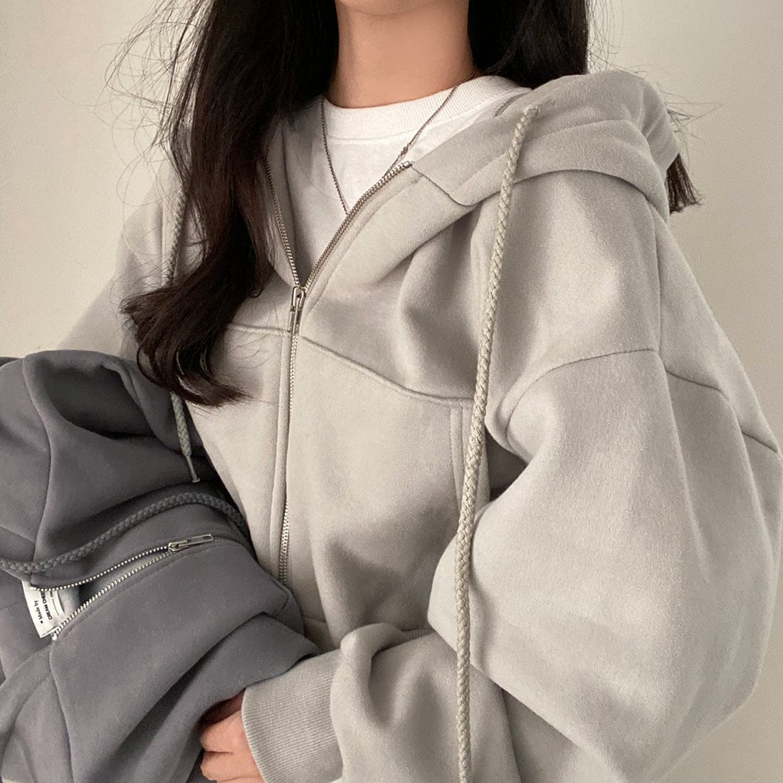 MW | Lässiger Pullover mit langen Ärmeln und Kordelzug