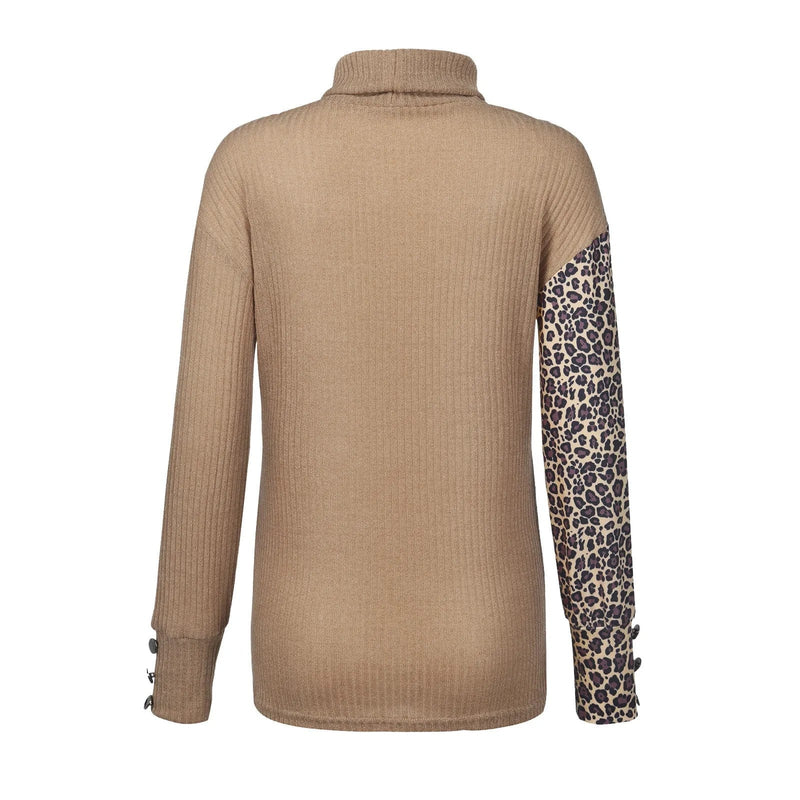MW | Leopardenmuster-Patchwork-Strickpullover 2024