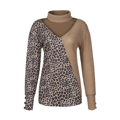 MW | Leopardenmuster-Patchwork-Strickpullover 2024