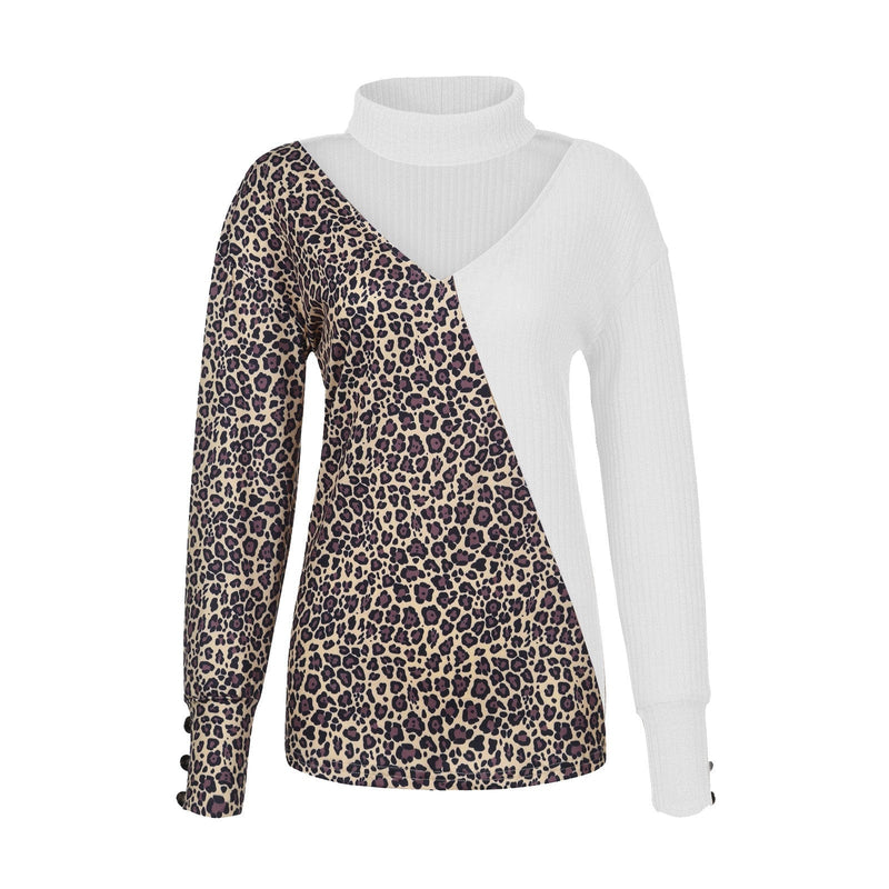 MW | Leopardenmuster-Patchwork-Strickpullover 2024