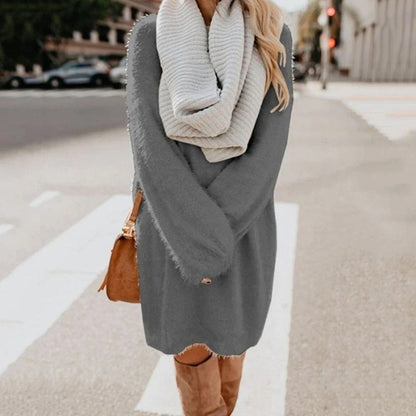 MW | Gestricktes Minikleid mit Pullover-Stil