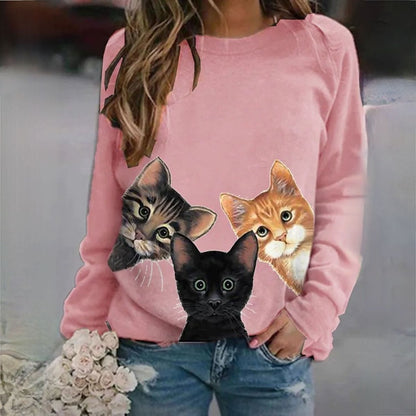 MW | Eleganter Pullover mit Katzenprint