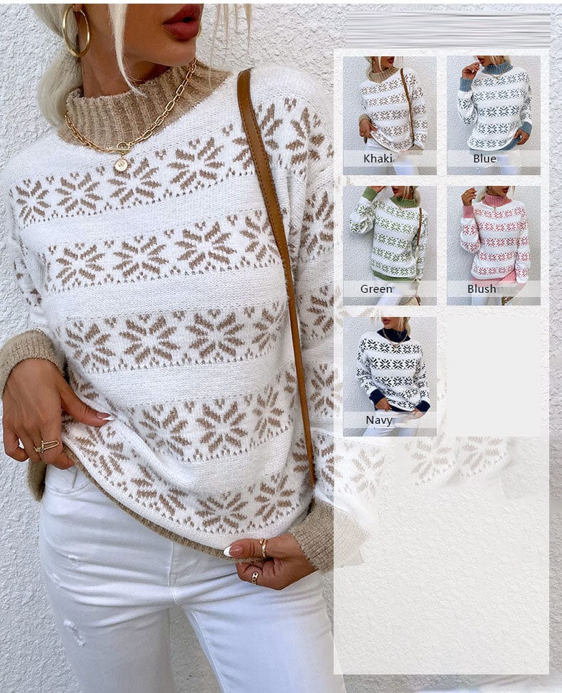 MW | Rollkragenpullover mit Schneeflocke für Damen 2024