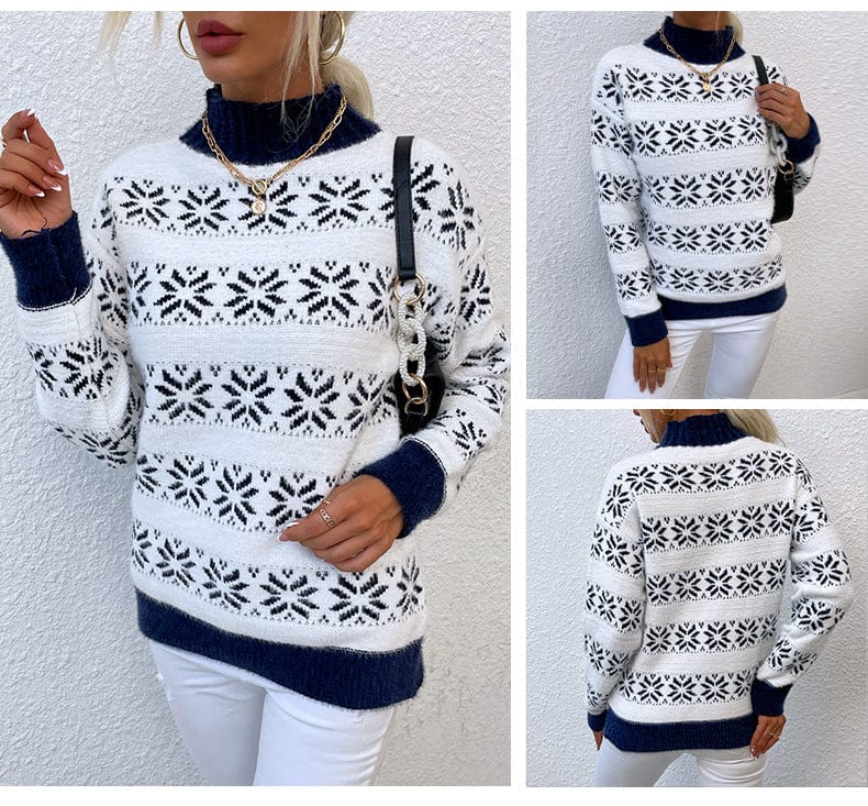 MW | Rollkragenpullover mit Schneeflocke für Damen 2024