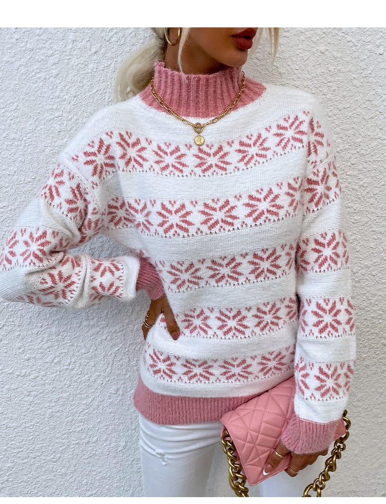 MW | Rollkragenpullover mit Schneeflocke für Damen 2024