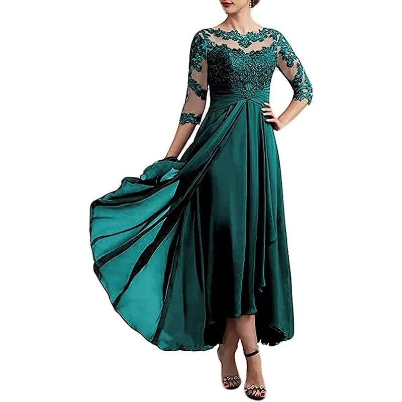 MW | Chiffon Maxikleid mit transparenten Ärmeln in Midi-Länge