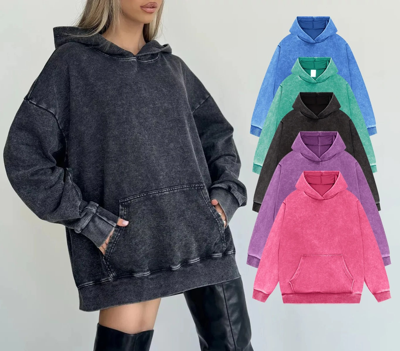 MW | Denim Pullover Kapuzenpulli