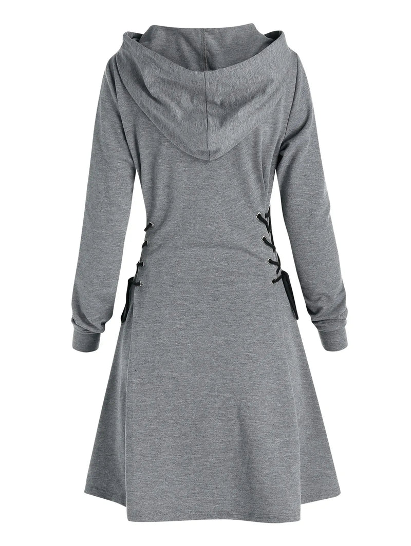 MW | Lässig-schickes Kapuzen Midikleid