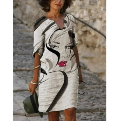 MW | Midikleid mit V-Ausschnitt und Blümchenmuster