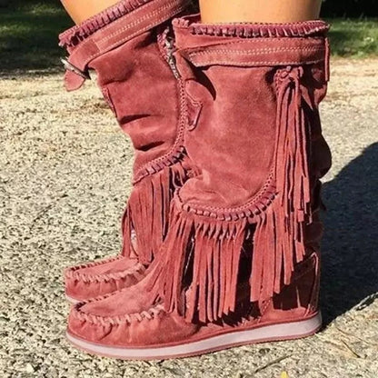 MW | Boho-Fransen-Westernstiefel