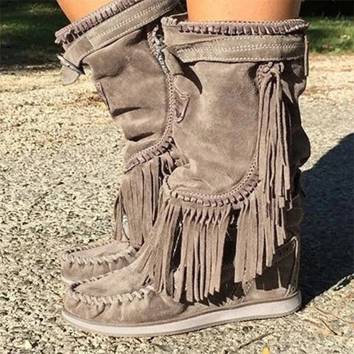 MW | Boho-Fransen-Westernstiefel