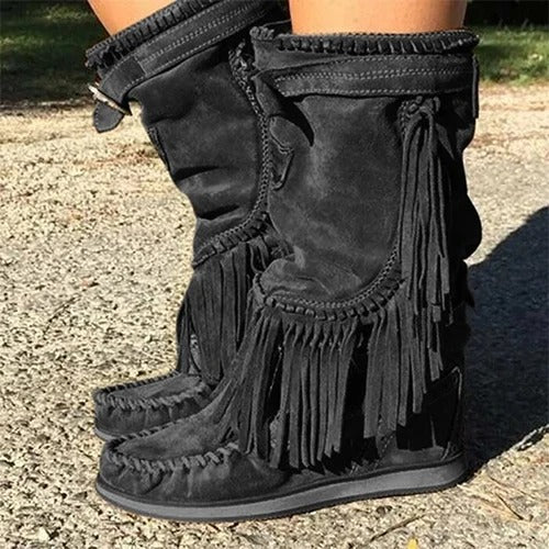 MW | Boho-Fransen-Westernstiefel
