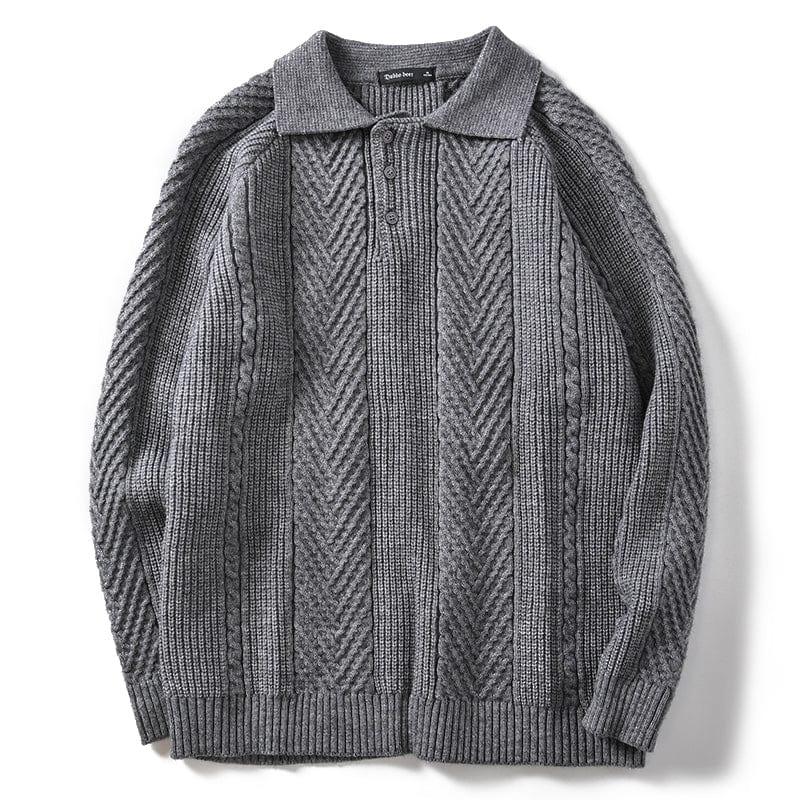 MW | Gestrickter Polopullover mit Kragen