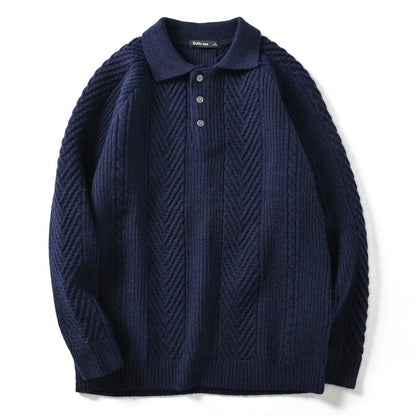 MW | Gestrickter Polopullover mit Kragen