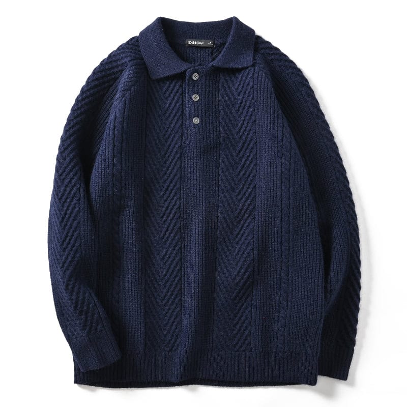 MW | Gestrickter Polopullover mit Kragen