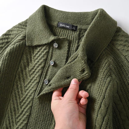 MW | Gestrickter Polopullover mit Kragen