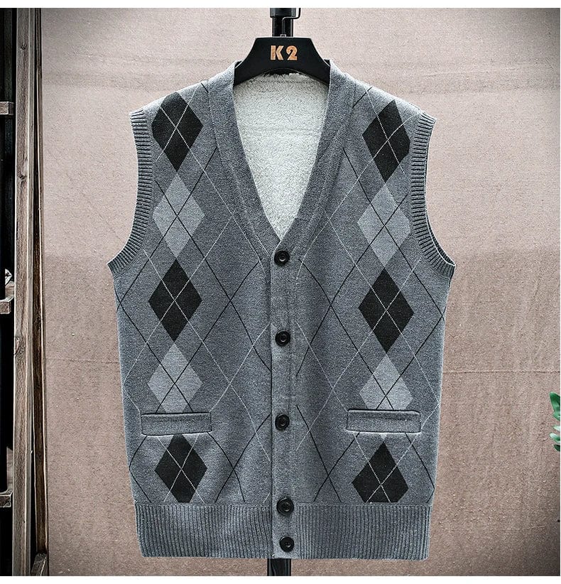 MW | Lässiger ärmelloser Pullover mit V-Ausschnitt