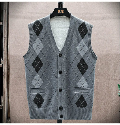MW | Lässiger ärmelloser Pullover mit V-Ausschnitt