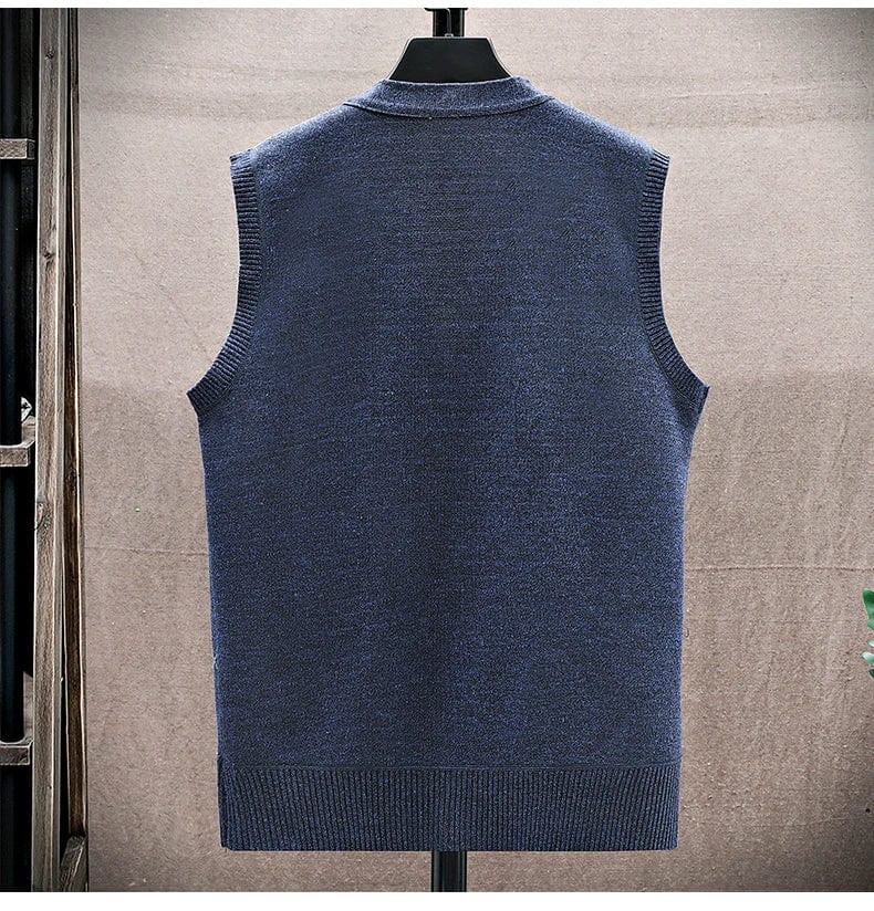 MW | Lässiger ärmelloser Pullover mit V-Ausschnitt