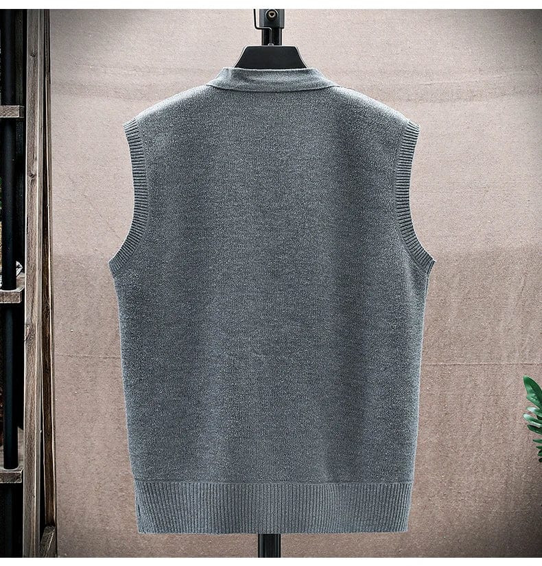 MW | Lässiger ärmelloser Pullover mit V-Ausschnitt