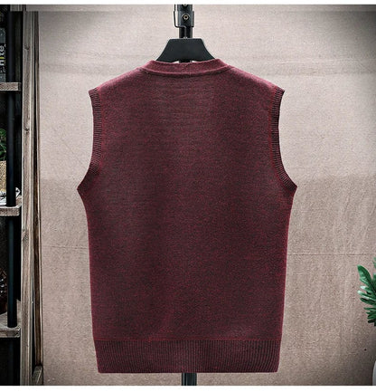 MW | Lässiger ärmelloser Pullover mit V-Ausschnitt