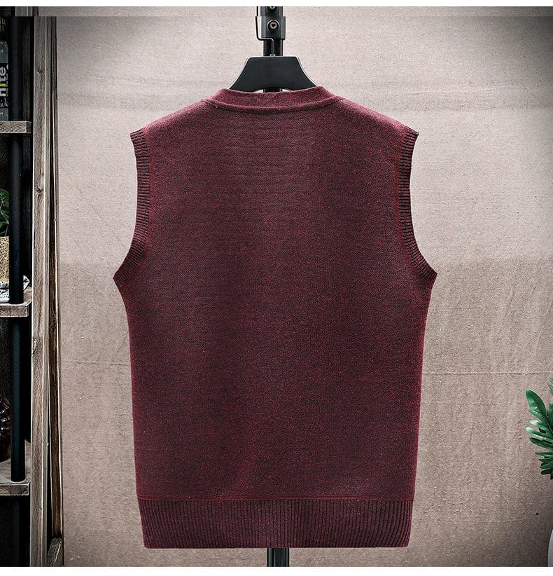 MW | Lässiger ärmelloser Pullover mit V-Ausschnitt