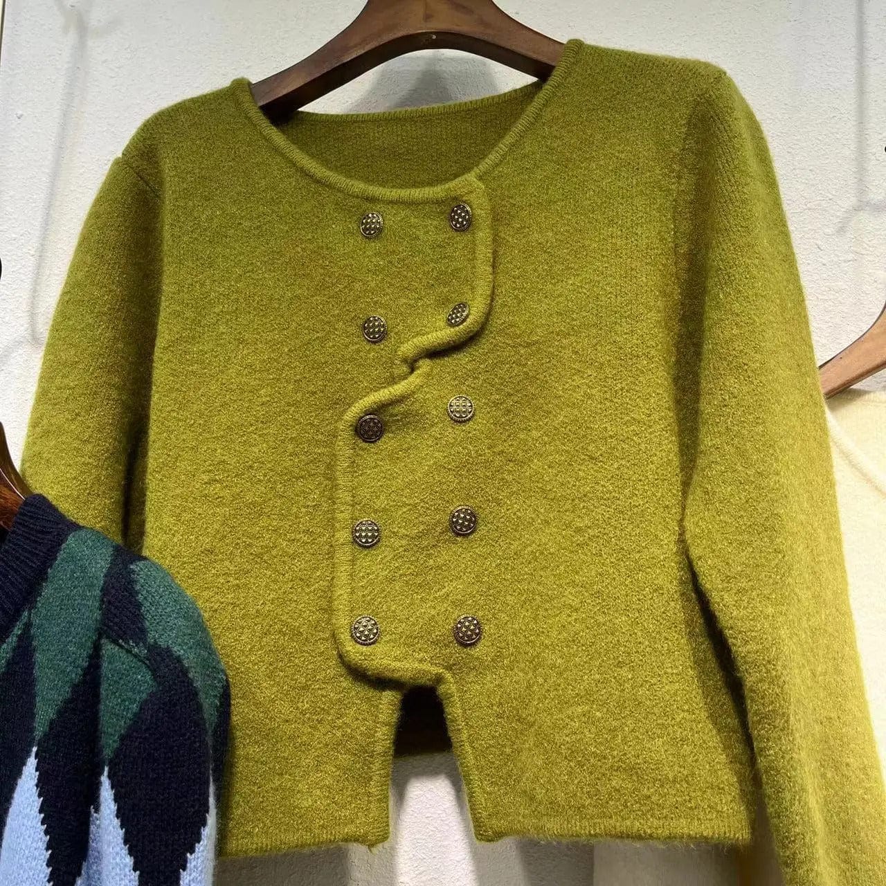 MW | Damen Pullover mit doppelreihiger Knopfleiste