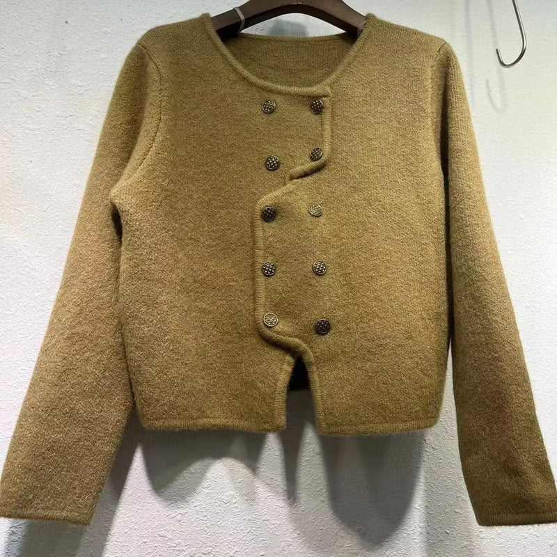 MW | Damen Pullover mit doppelreihiger Knopfleiste