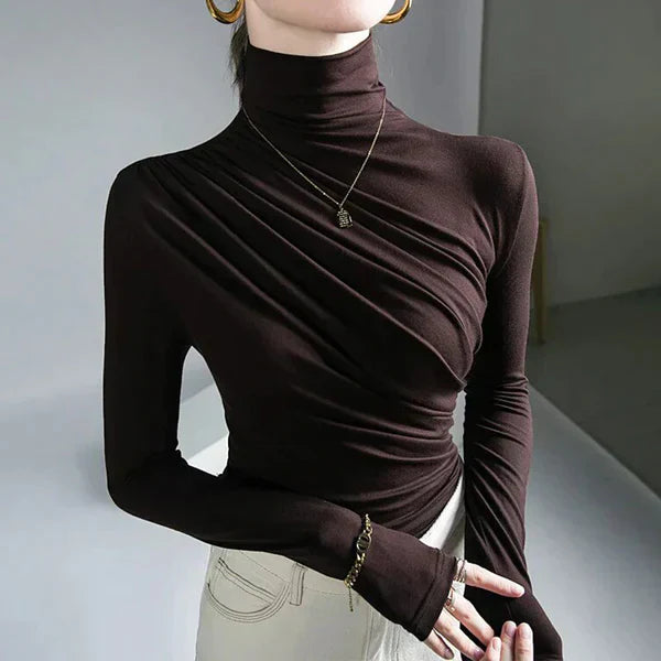 MW | Rollkragenpullover mit Plissee