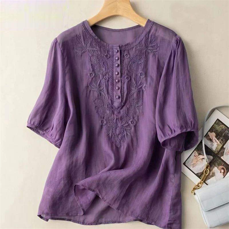 MW | Elegante Bluse mit Stickerei