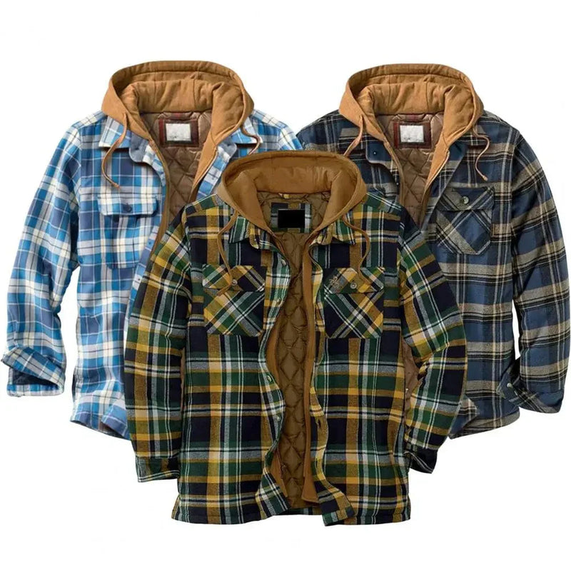 MW | Kapuzenhemdjacke aus Baumwollflanell