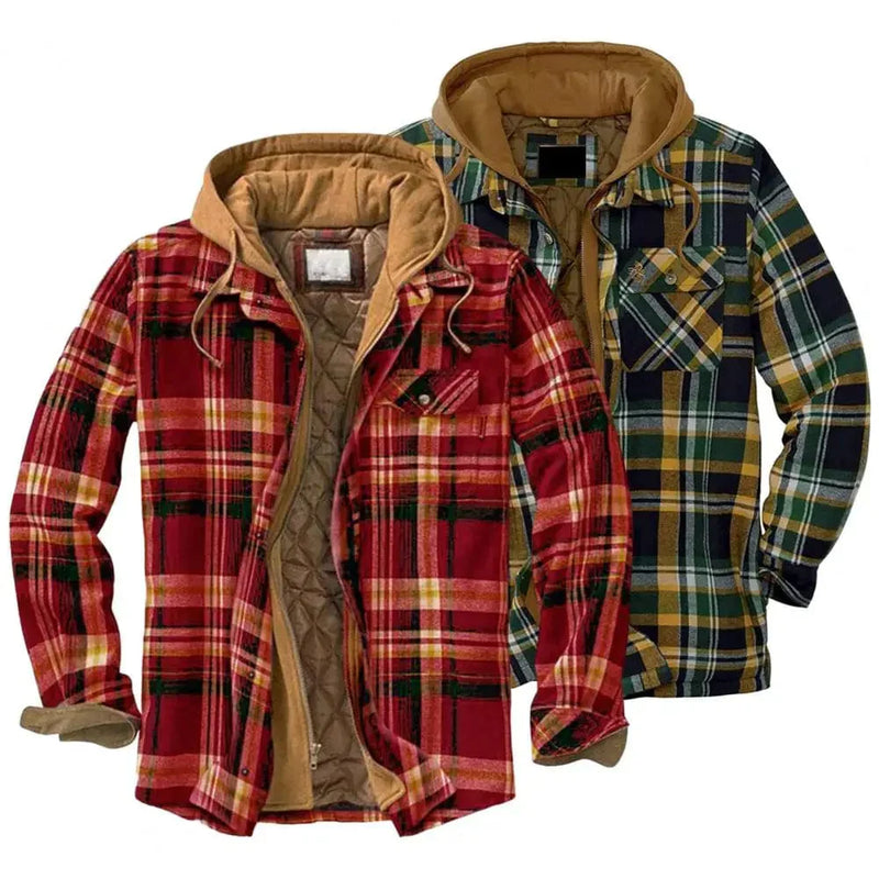 MW | Kapuzenhemdjacke aus Baumwollflanell