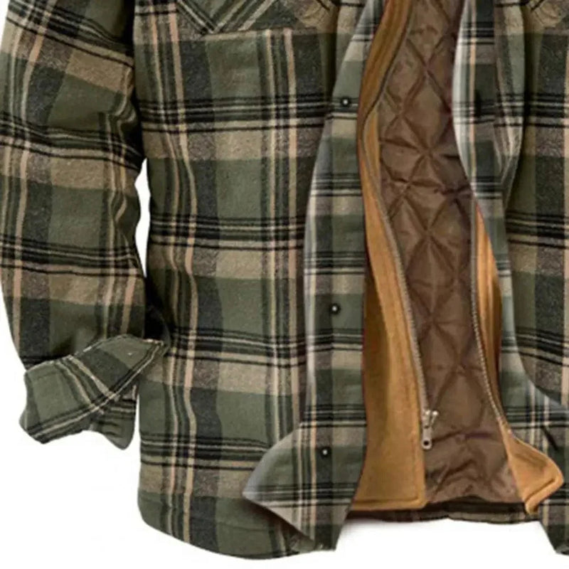 MW | Kapuzenhemdjacke aus Baumwollflanell