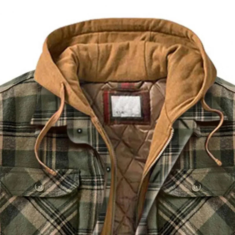 MW | Kapuzenhemdjacke aus Baumwollflanell