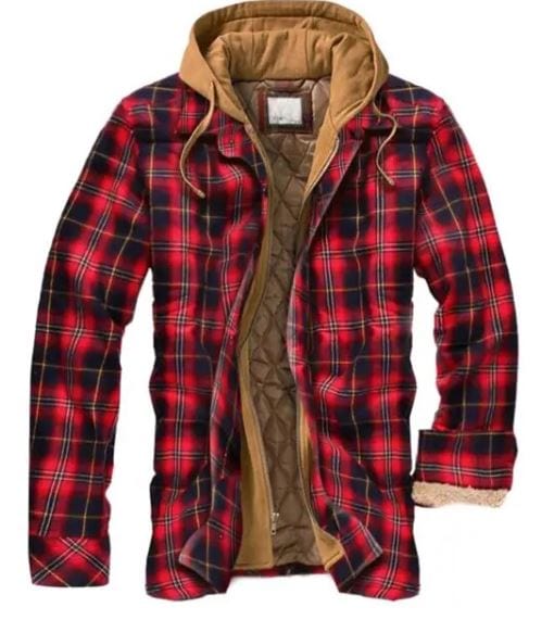 MW | Kapuzenhemdjacke aus Baumwollflanell
