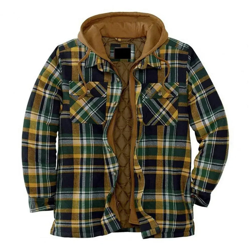 MW | Kapuzenhemdjacke aus Baumwollflanell
