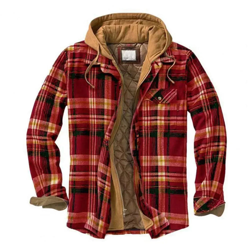 MW | Kapuzenhemdjacke aus Baumwollflanell