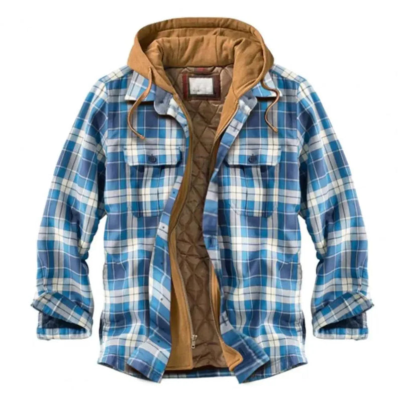 MW | Kapuzenhemdjacke aus Baumwollflanell