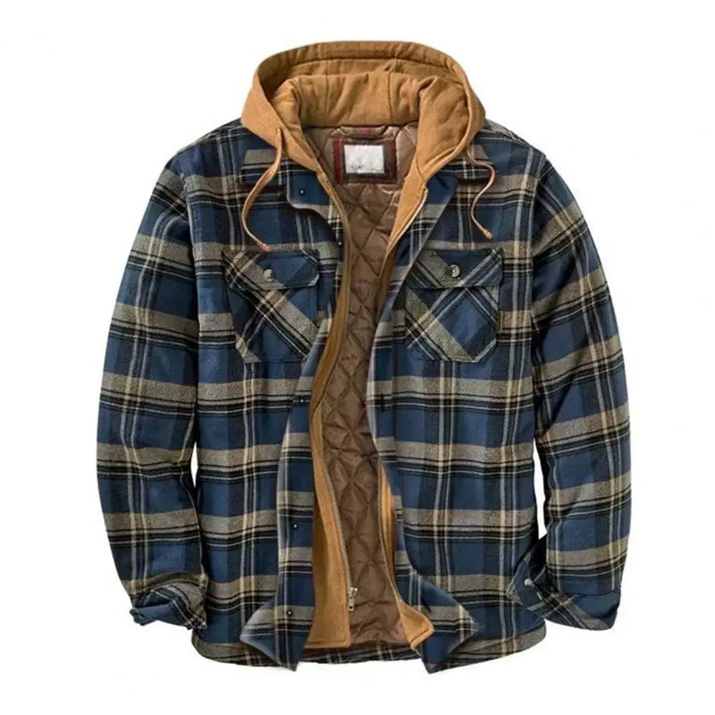 MW | Kapuzenhemdjacke aus Baumwollflanell