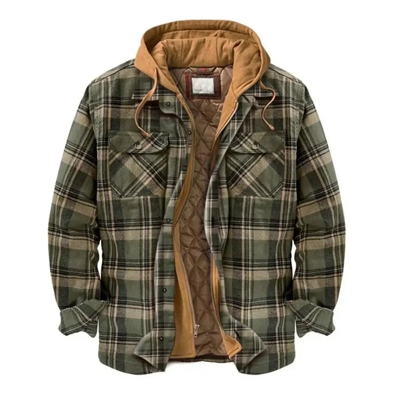 MW | Kapuzenhemdjacke aus Baumwollflanell