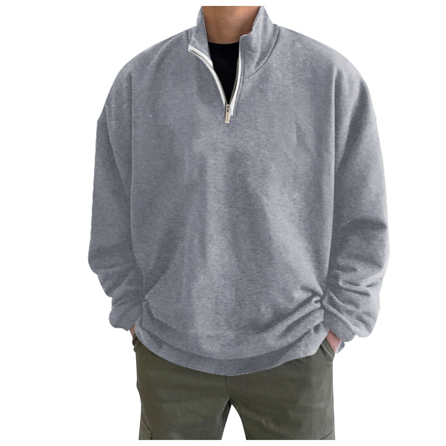 MW | Einfarbiger Kapuzenloser Pullover